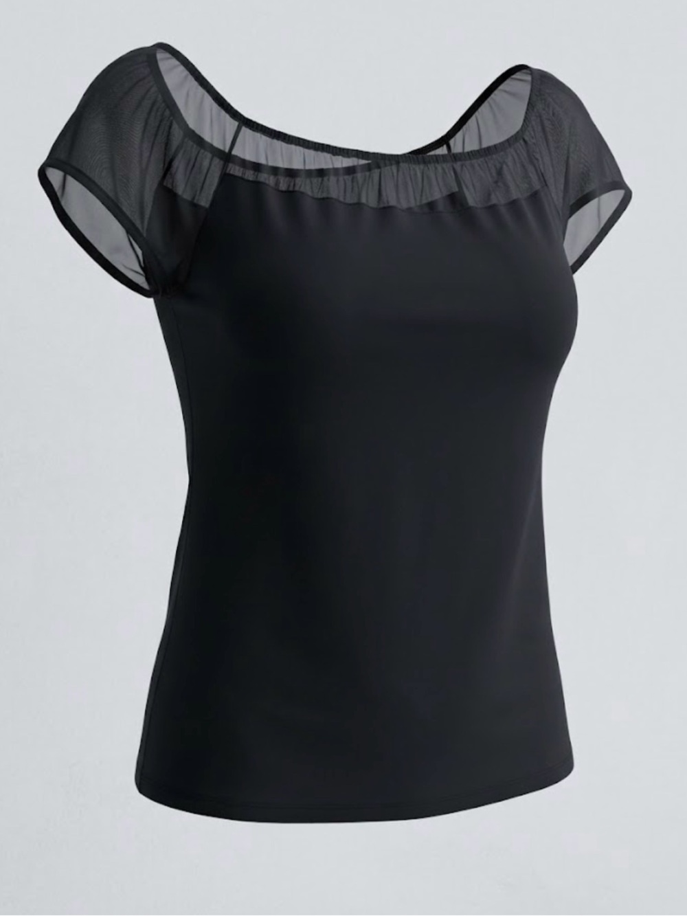 torrid Black Sheer Mesh Sleeve Top